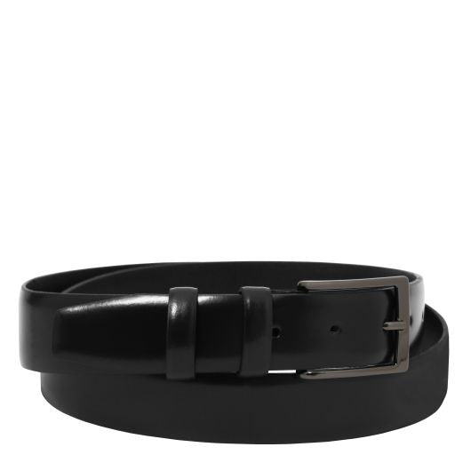 elegant-brushed-leather-belt-35mm-tl142539 - Musta