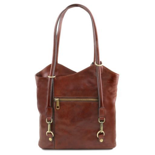 patty-leather-convertible-backpack-shoulderbag-tl141497 - Ruskea - kuva 4