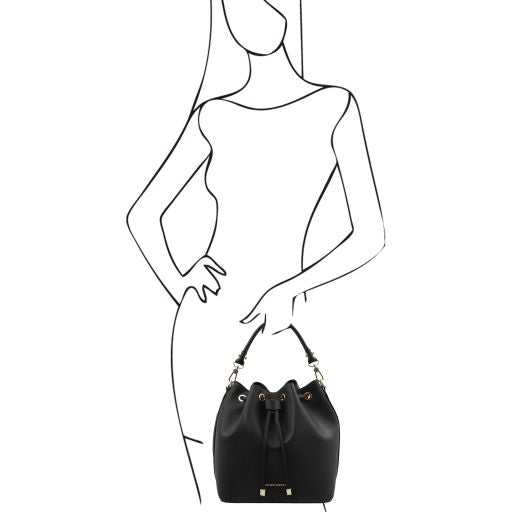 vittoria-leather-bucket-bag-tl141531 - Musta - kuva 6