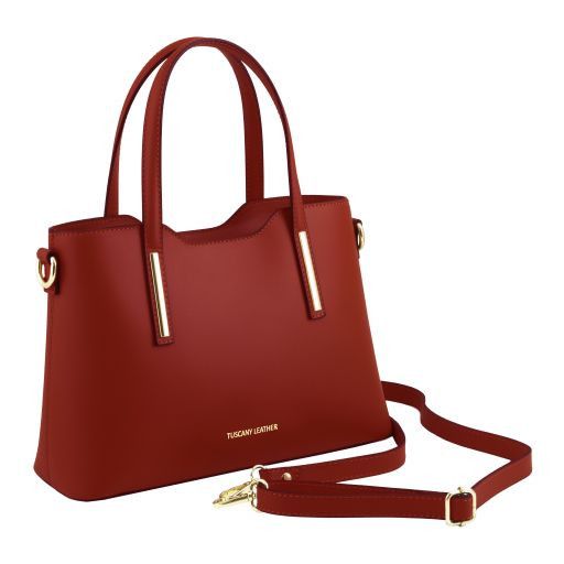 olimpia-leather-tote-small-size-tl141521 - Punainen - kuva 2