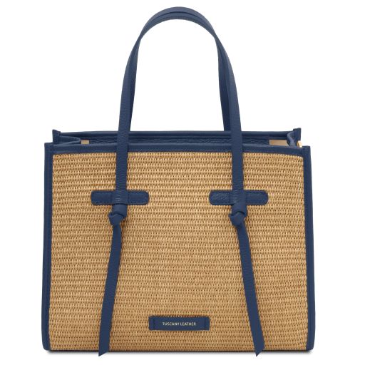 frame-raffia-shoulder-bag-tl142566 - Sininen