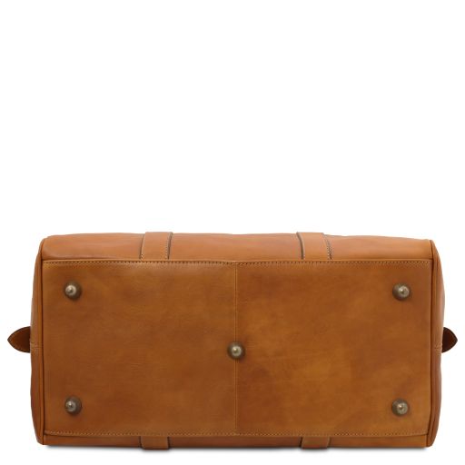 tl-voyager-travel-leather-duffle-bag-with-pocket-on-the-back-side-small-size-tl141250 - Ruskea - kuva 5
