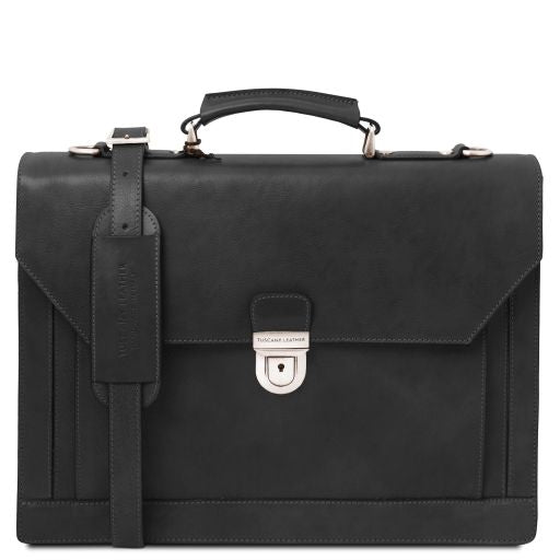 cremona-leather-briefcase-3-compartments-tl142448 - Musta