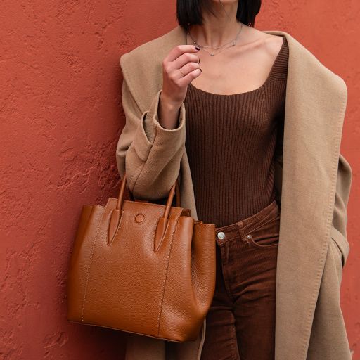 tulipan-leather-handbag-tl141727 - Light Taupe - kuva 8