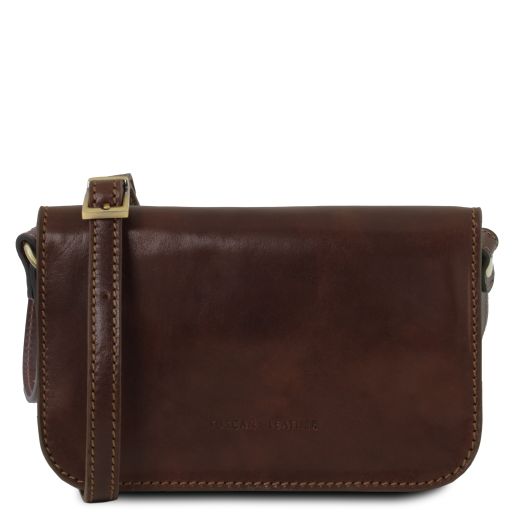 carmen-leather-shoulder-bag-with-flap-tl141713 - Tummanruskea