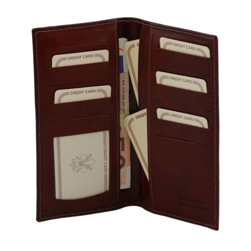 exclusive-vertical-2-fold-leather-wallet-tl140784 - Tummanruskea - kuva 2