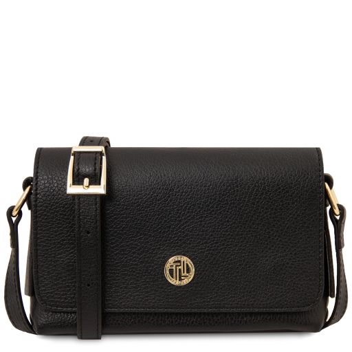 biscuit-soft-leather-shoulder-bag-tl142582 - Musta