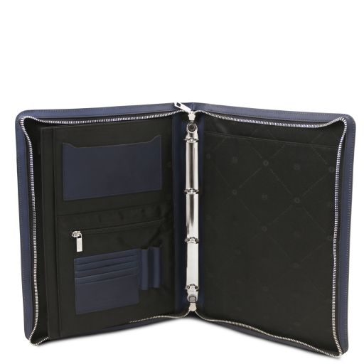 cesare-leather-document-case-with-handle-and-ring-binder-tl142554 - Tummansininen - kuva 6