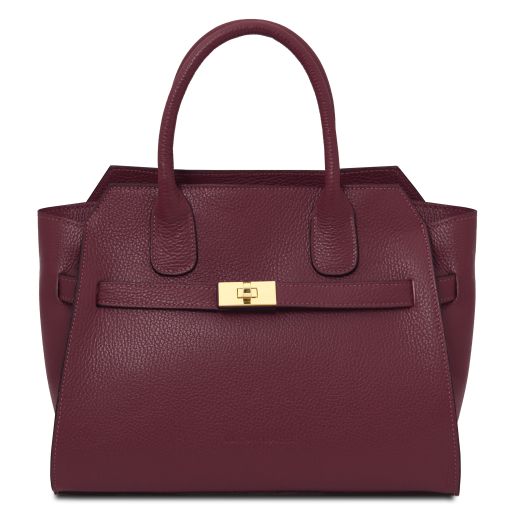origami-leather-tote-tl142507 - Viininpunainen