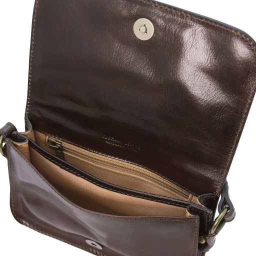 carmen-leather-shoulder-bag-with-flap-tl141713 - Tummanruskea - kuva 3