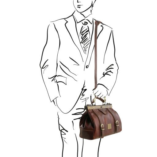 monalisa-doctor-gladstone-leather-bag-with-front-straps-tl10034 - Ruskea - kuva 6