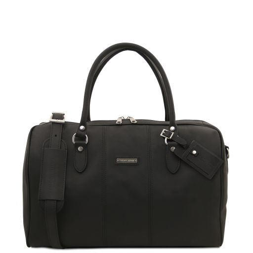 lisbona-travel-leather-duffle-bag-small-size-tl142558 - Musta