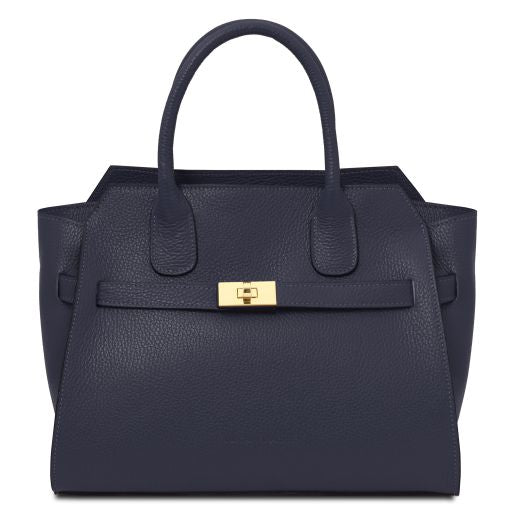 origami-leather-tote-tl142507 - Tummansininen