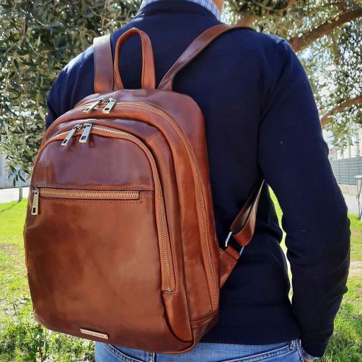 perth-2-compartments-leather-backpack-tl142049 - Ruskea - kuva 8