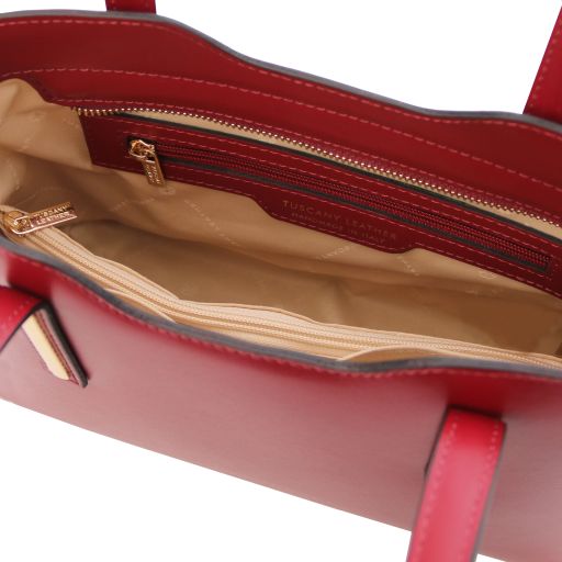 olimpia-leather-tote-small-size-tl141521 - Punainen - kuva 5
