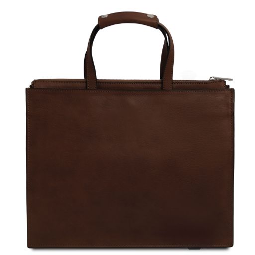 palermo-leather-briefcase-3-compartments-for-women-tl142452 - Tummanruskea - kuva 3