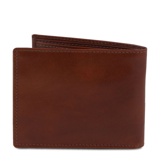 exclusive-3-fold-leather-wallet-for-men-with-coin-pocket-tl140763 - Ruskea - kuva 2