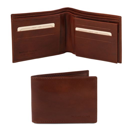 exclusive-3-fold-leather-wallet-for-men-tl140817 - Ruskea