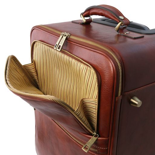 tl-voyager-4-wheels-vertical-leather-trolley-tl141911 - Ruskea - kuva 6