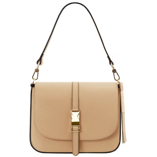 nausica-leather-shoulder-bag-tl141598 - Champagne