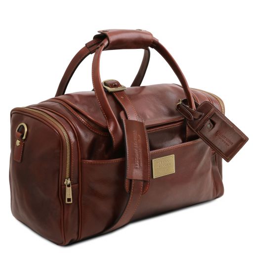 tl-voyager-travel-leather-bag-with-side-pockets-tl142141 - Ruskea - kuva 3