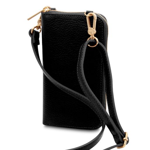 tl-bag-leather-wallet-phone-holder-with-strap-tl142323 - Musta - kuva 3
