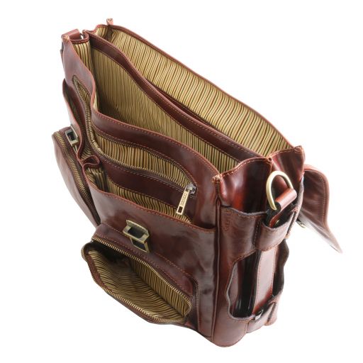 ventimiglia-leather-multi-compartment-briefcase-with-front-pockets-tl142069 - Tummanruskea - kuva 7