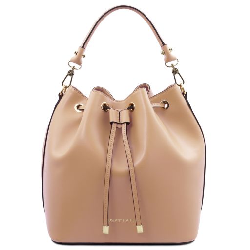 vittoria-leather-bucket-bag-tl141531 - Champagne