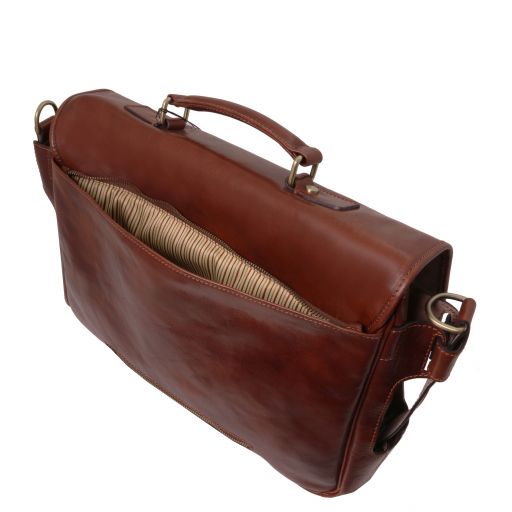 ventimiglia-leather-multi-compartment-briefcase-with-front-pockets-tl142069 - Tummanruskea - kuva 4
