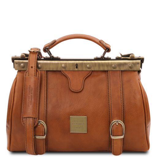 monalisa-doctor-gladstone-leather-bag-with-front-straps-tl10034 - Luonnonväri