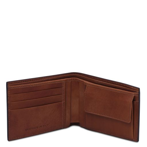 exclusive-2-fold-leather-wallet-for-men-with-coin-pocket-tl142552 - Ruskea - kuva 2