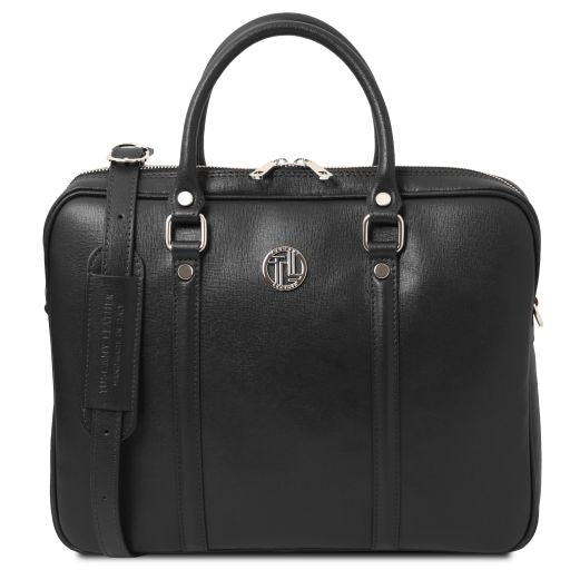 prato-exclusive-saffiano-leather-laptop-case-tl142453 - Musta