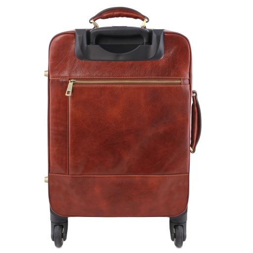 tl-voyager-4-wheels-vertical-leather-trolley-tl141911 - Ruskea - kuva 4