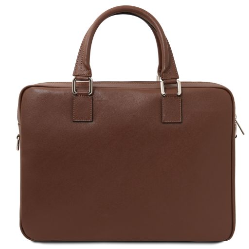 torino-saffiano-leather-laptop-briefcase-tl142551 - Coffee - kuva 3