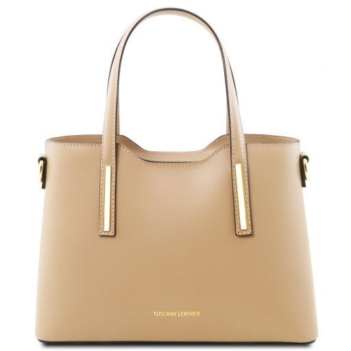 olimpia-leather-tote-small-size-tl141521 - Champagne