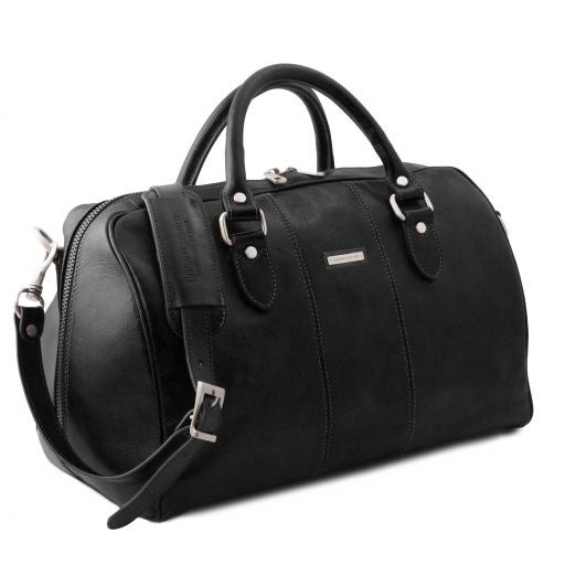 lisbona-travel-leather-duffle-bag-small-size-tl141658 - Musta - kuva 2