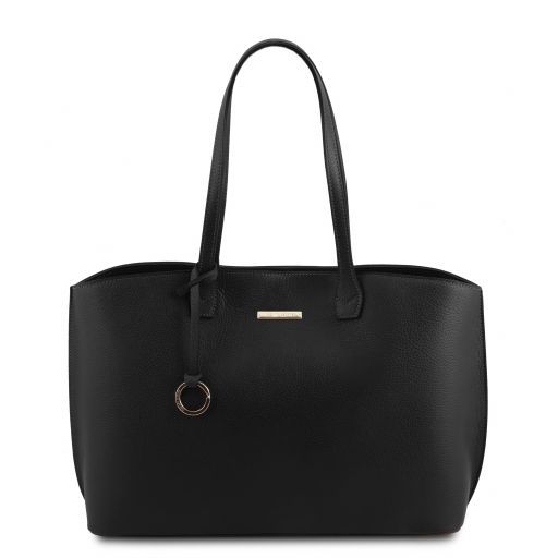tl-bag-leather-shopping-bag-tl141828 - Musta