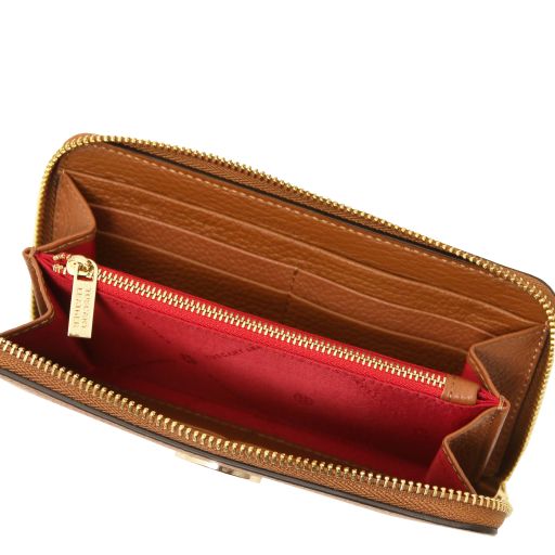 financier-exclusive-zip-around-leather-wallet-tl142485 - Konjakki - kuva 4