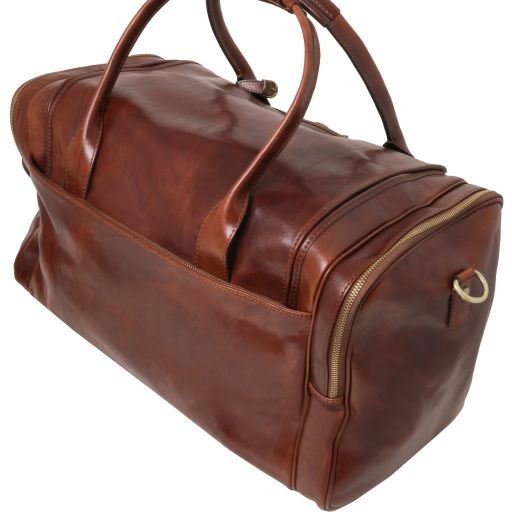 tl-voyager-travel-leather-bag-with-side-pockets-tl142141 - Ruskea - kuva 4