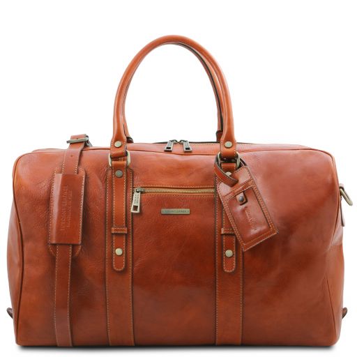 tl-voyager-leather-travel-bag-with-front-pocket-tl142140 - Hunaja