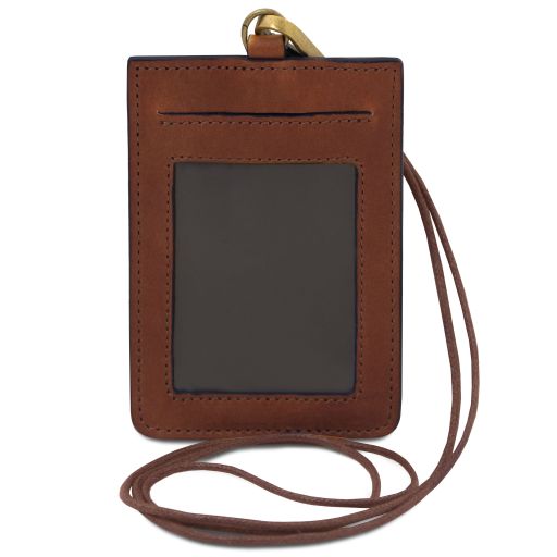 leather-badge-holder-tl142575 - Ruskea