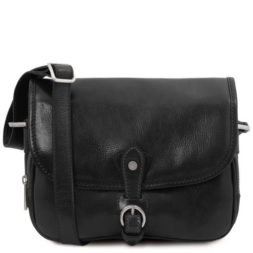 alessia-leather-shoulder-bag-tl142020 - Musta