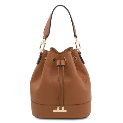 tl-bag-leather-bucket-bag-tl142146 - Konjakki