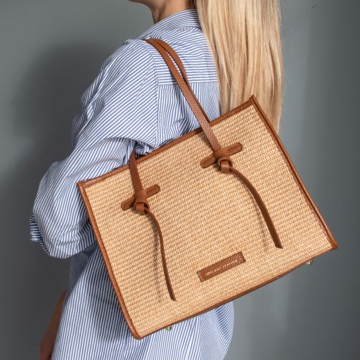 frame-raffia-shoulder-bag-tl142566 - Konjakki - kuva 7